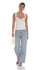 Lace Bust Top in White