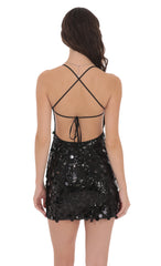 Multi Sequin Bodycon Dress in Black
