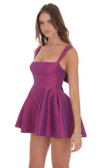 Duo Chrome Fit and Flare Dress in Berry
