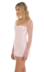 Sequin Corset Dress in Pink