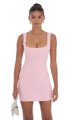 Open Back Bodycon Dress in Pink