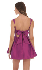 Duo Chrome Fit and Flare Dress in Berry