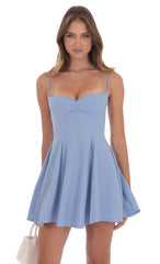 Back Lace A-Line Dress in Powder Blue