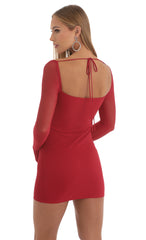 Long Sleeve Bodycon Dress in Red